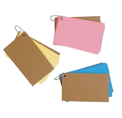 150pcs Colored Index Cards 3x5 Inches Flash Cards with Ring Lined Ruled Study Card for Learning, Studying Memory Office College Recipe Game Cards (3 color B-150pcs) - color: 3 color B-150pcs