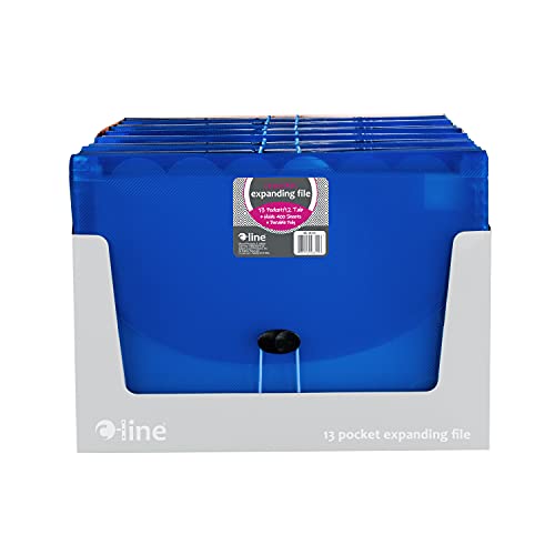 13-Pocket Biodegradable Expanding File, Letter, Blue - color: Blue, size: 13-Pocket