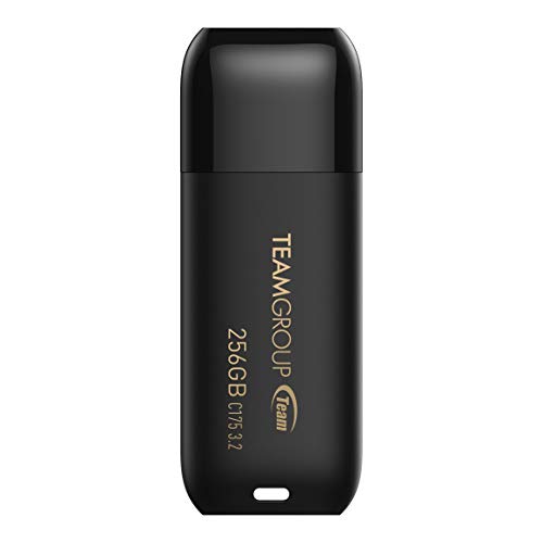 TEAMGROUP C175 256GB USB 3.2 Gen 1 (USB 3.1/3.0) Read 100MB/s Flash Thumb Drive,Memory Stick Compatible with Computer/Laptop Matte Black TC1753256GB01 - size: 256GB