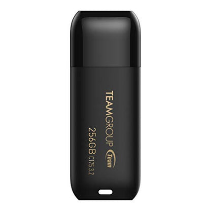 TEAMGROUP C175 256GB USB 3.2 Gen 1 (USB 3.1/3.0) Read 100MB/s Flash Thumb Drive,Memory Stick Compatible with Computer/Laptop Matte Black TC1753256GB01 - size: 256GB