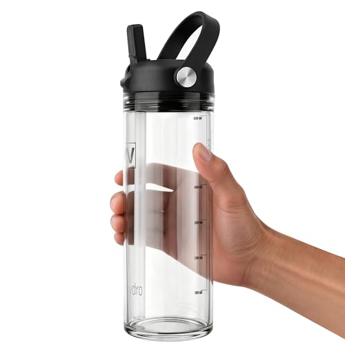20 oz Clear Water Bottle with Straw & Handle, Leakproof Tritan Water Bottle, BPA Free Reusable Plastic Bottle with Volume Markings, Dishwasher Safe for School,Travel, Sports, Clear - color: Clear, size: 20 Ounces