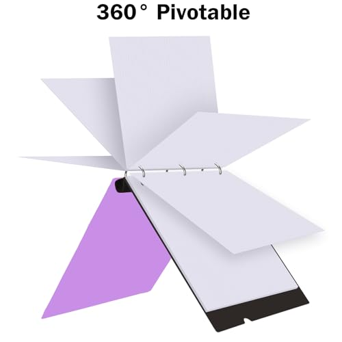 360 Degree Pivotable Binder, Upgraded 3 Ring Binder 1 inch, Flexible Binders 3 Ring, Foldable Three Ring Binders, Purple - color: Purple, style: 1 PCS Customizable Cover