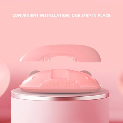 ONE-UP Wireless Mouse, 2.4G, Bluetooth5.0/3.0, Sound and Quiet Click, USB Nano Receiver, for Laptop, Chromebook, PC, Mac, Windows (Pink)