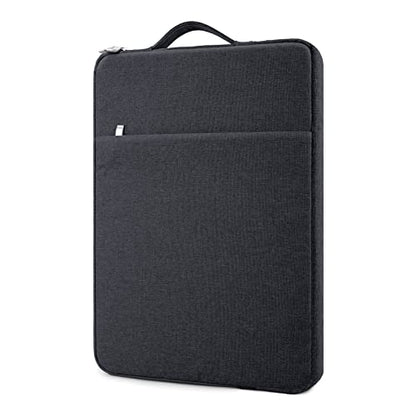 15 Inch Laptop Sleeve Case Carrying Bag Compatible with MacBook Air 15 inch M4 M3 M2/Pro 15 A1707 A1990, Waterproof Chromebook Cover Computer Zipper Pouch with Handle Pocket, Black - color: Black, size: 15"-15.4"