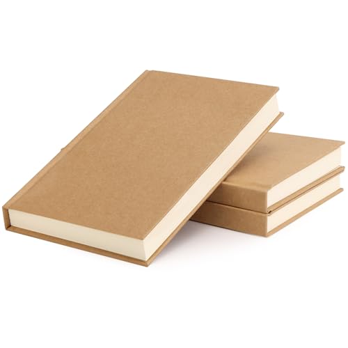 EOOUT 3pcs Blank Notebook, A5 Hardcover Sketchbook 120 Sheets 240 Pages Unlined Notebook, 100gsm Paper, 5.6 x 8.2in, Journal for Drawing, Art, Travelers Gifts, Students and Office Supplies - style: 3pcs-Kraft
