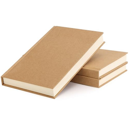EOOUT 3pcs Blank Notebook, A5 Hardcover Sketchbook 120 Sheets 240 Pages Unlined Notebook, 100gsm Paper, 5.6 x 8.2in, Journal for Drawing, Art, Travelers Gifts, Students and Office Supplies - style: 3pcs-Kraft