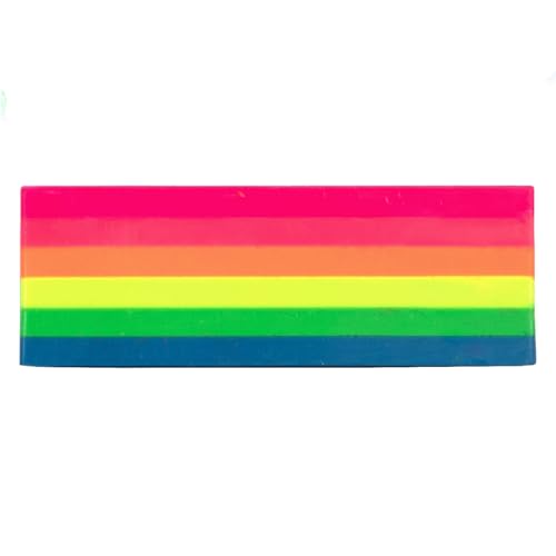 eeBoo: Jumbo Wax Crayon: Rainbow Fluorescent – 6 Vibrant Colors in One Chunky Crayon, 4" x 1.5" x 0.625" Block, Art & Coloring Supplies, Kids Ages 3+