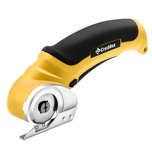 Cordless Electric Scissors, 4.2V Cardboard Cutter Tool for Cardboard Carpet Leather Packages Plastic with Rechargeable Battery Yellow - color: Yellow
