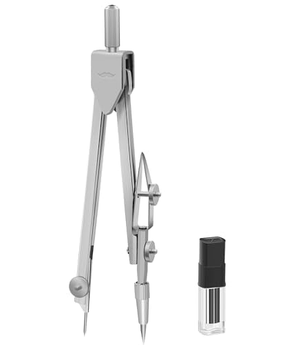 Mr. Pen- Compass for Geometry, Silver with Extra Leads | Metal Compass Drawing Compass, Geometry Compass, Math Compass, Compass Drawing, Drafting Compass, Drafting Tools