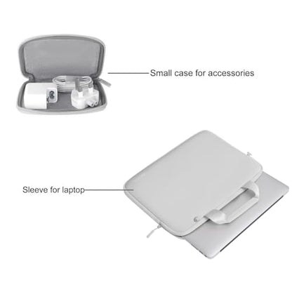 MOSISO Laptop Case 13.3 inch, 13-13.3 inch Laptop Sleeve Bag Compatible with MacBook Air/Pro 13 / Pro 14, HP Dell ASUS, Neoprene Carrying Computer Bag with Handle&Detachable Small Case, Gray - color: Gray, size: 13.3 inch