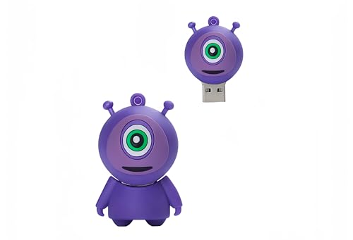 64GB USB 2.0 Flash Drive Cartoon Novelty Halloween Alien Memory Stick Silicone Rubber Pendrive Purple - color: Alien, size: 64GB 2.0
