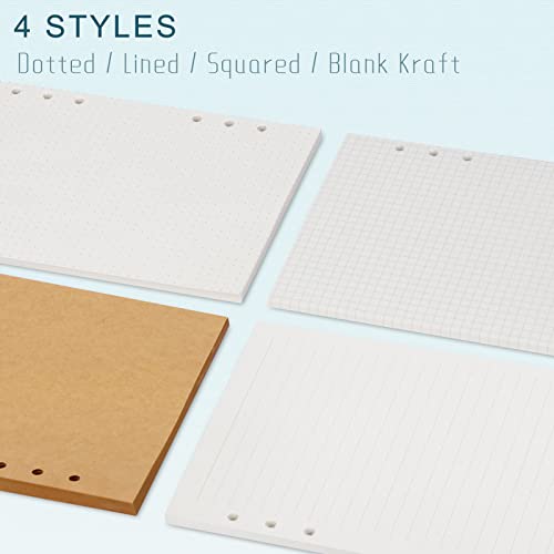 A5 Refill Paper, [3 Pack] Toplive 100GSM Thick Refillable 6 Hole Filler Inserts - 135 Sheets (270 Pages) for 6 Ring Binder Journal Notebook, Lined - style: 3Pack Lined Paper