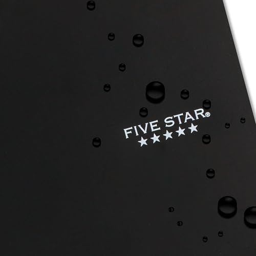 Five Star Spiral Notebook + Study App, 5 Subject, Wide Ruled Paper, 8" x 10-1/2", 200 Sheets, Fights Ink Bleed, Water Resistant Cover, Black (72045) - color: Black, size: 8" x 10.5" (Pack of 1)