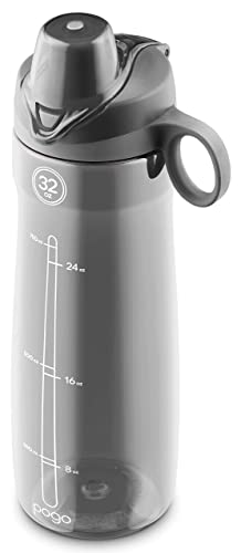 Pogo BPA-Free Tritan Plastic Water Bottle with Chug Lid, 32 Oz, Grey - color: Grey, size: 32 Ounces