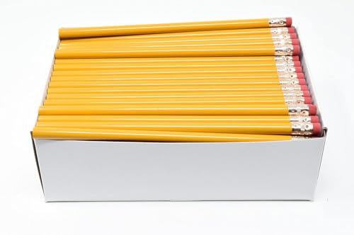 Pencil Guy Blank Round Pencils, School Bus Yellow, 144 to a Box | Not Sharpened - color: School Bus Yellow, size: 1 Count (Pack of 144), style: Not Sharpened