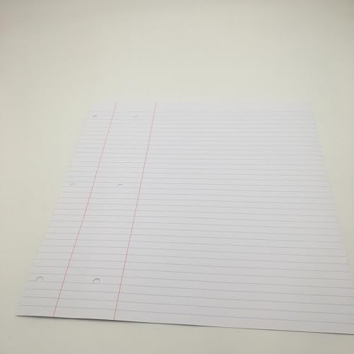 Filler Paper, 8-1/2" x 11", College Rule, 3-Hole Punched, Loose-Leaf Paper for 3-Ring Binders,100sheets per pack(white)