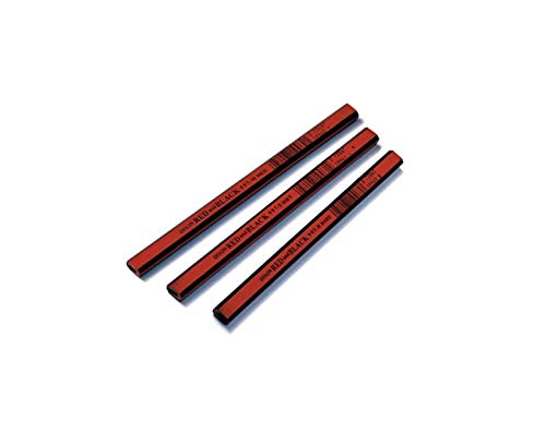 DIXON Industrial Carpenter Pencils, Hard Graphite Core, Red/Black, 7", 12-Pack (19973) - style: Hard