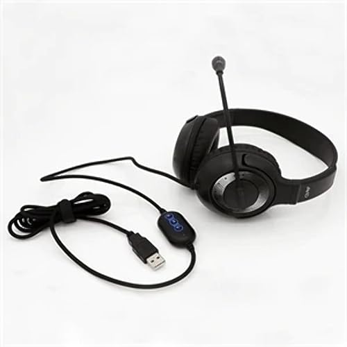 Avid AE‑55 USB Headset with Noise‑Canceling Microphone – Black/Silver, Wired On‑Ear Design, 270° Rotating Boom, Durable Chew‑Resistant Cord, Adjustable Fit for Classroom, School & Remote Learning - size: Single
