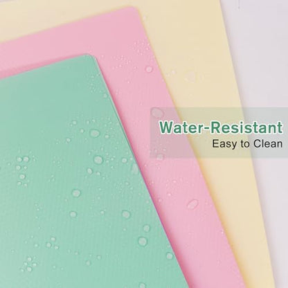 60-Pack Plastic andPockets and Prongs,2-Pocket and3 Fasteners, Pastel Folders Holds 8-1/2" x 11" Paper for School/Office/Home, Green - color: Light Green, size: 60-Pack