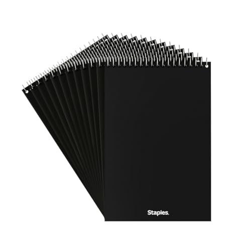 STAPLES Steno Pads, 6” x 9”, Gregg Ruled, Green Paper, 12‑Pack - size: 12 Pack, style: Green Paper