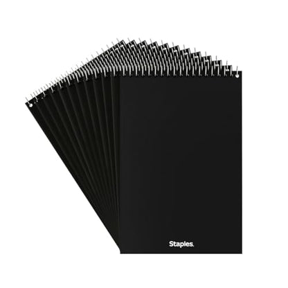 STAPLES Steno Pads, 6” x 9”, Gregg Ruled, Green Paper, 12‑Pack - size: 12 Pack, style: Green Paper