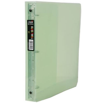 JAM Paper® Binders - Light Green Glass Twill Grid Design 1 inch Plastic 3 Ring Binder - Sold Individually