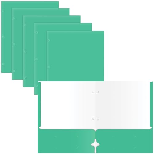 2 Pocket Portfolio Folders, 25 Pack, Trendy Cool Colors, Fits Letter Size Paper, for School, Office, Home, Matte Finish (Mint Green) - style: Mint Green