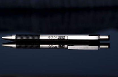 Zebra Pen STEEL G-301 Retractable Gel Pen, Blue Ink, 0.7mm, 12-Pack | Stainless Steel Barrel, Textured Grip, Easy-Glide Smooth, Skipless Ink, Fine Point Tip, Professional Design (41320AMZ) - color: Blue C