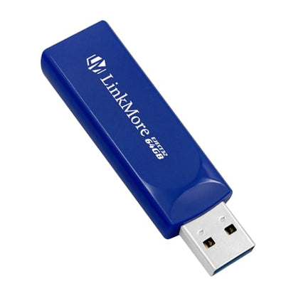 LinkMore EJECT32 64GB USB 3.2 Flash Drive, Read Speed up to 100MB/s, Retractable Design Thumb Drive - color: Blue(EJ32), size: 64GB