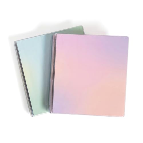 U Brands 2 Pack 1 Inch Clearview Binders, Pastel Drift, O-Ring, 2 Interior Pockets, Clear View Cover, Holds Letter Size Paper - style: 2 Count Pastel Drift