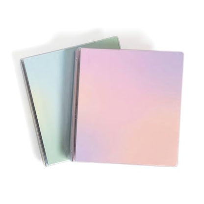 U Brands 2 Pack 1 Inch Clearview Binders, Pastel Drift, O-Ring, 2 Interior Pockets, Clear View Cover, Holds Letter Size Paper - style: 2 Count Pastel Drift
