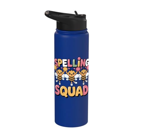 Spelling Squad Teacher Student Coach Classroom Stainless Steel Insulated Water Bottle - color: Royal Blue