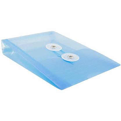 JAM PAPER Plastic Envelopes with Button & String Tie Closure - 4 1/4 x 6 1/4 - Blue - 12/Pack - color: Blue, size: 4 x 6