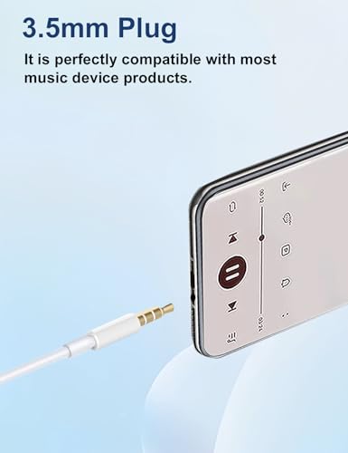 MAS CARNEY Wired Earbuds in-Ear Headphones, 3.5mm Audio Jack with Microphone for iPhone, Sony, Laptop, Computer, Kids & School, Plug in Earbuds Wired Ear Buds for Samsung - AUX Wire in-Ear Earphone - color: White, style: 3.5mm Earphone
