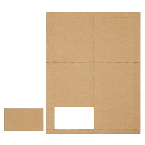 Juvale Custom Business Cards - 1000-Pack Inkjet & Laser Printable Business Cards - Perforated Cardstock Sheets - Craft Paper Labels & Notecards - 3.5 x 2 in, 170 gsm, Brown