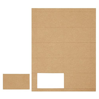 Juvale Custom Business Cards - 1000-Pack Inkjet & Laser Printable Business Cards - Perforated Cardstock Sheets - Craft Paper Labels & Notecards - 3.5 x 2 in, 170 gsm, Brown