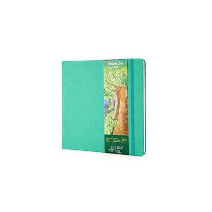 tumuarta Square Watercolor Journal, 8.25x8.25”, 140 LB, 300 GSM, Cotton Paper, Cold Press, 24 Sheets, 48 Pages, Watercolor Paper Sketchbooks for Use As Travel Mixed Media Pads On The Go (Blue) - color: Blue