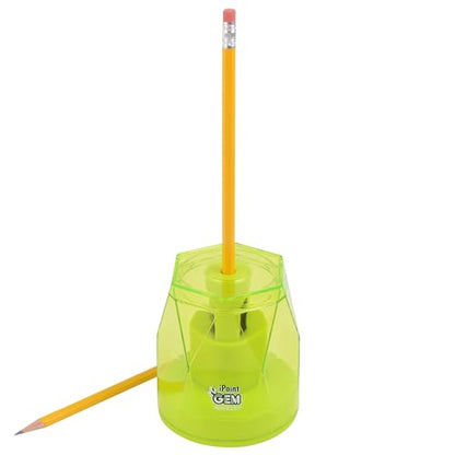 Westcott iPoint® GEM Battery Pencil Sharpener, Neon Green (00577) - color: Neon Green