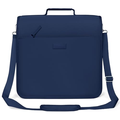 SUNEE Zipper Binder 3 Ring, 3 Inch O-Ring with Handle and Shoulder Strap, 600-Sheet Capacity, 5-Tab Expanding File Folder, Multi-Pockets for Middle School Organizer Binder with Zipper, Navy Blue - color: Navy Blue