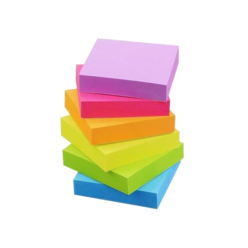 Early Buy Sticky Notes 2x2in, 6 Bright Colors, 12 Pads, 100 Sheets/Pad | 12 pads of self-stick notes, 100 sheets per pad, repositionable adhesive, ideal for daily reminders and office use - color: 6 Bright Color 2x2 in 12pads