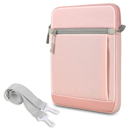 SIMTOP 11-Inch Tablet Sleeve, Compatible with iPad Pro 11-inch (M4), iPad Air 11-inch (M3), iPad 11-inch (A16) — YKK Zippers, Detachable Strap, Water-Resistant - color: Pink, size: 11 inch