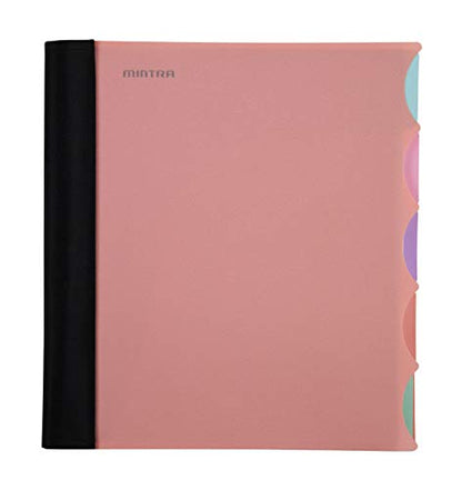 Mintra Office Durable PREMIUM Spiral Notebook, ((Salmon, 5 Subject (8.5in x 11in)), Fabric Covered Coils, No Snags, College Ruled, Adjustable PocketDividers, Ruler, Organization, School - color: Salmon, size: 5 Subject (8.5in x 11in)