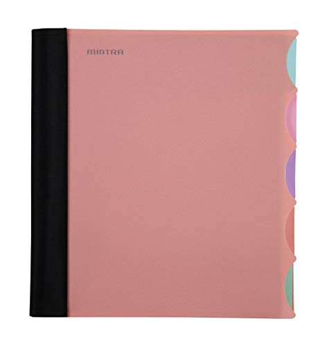 Mintra Office Durable PREMIUM Spiral Notebook, ((Salmon, 5 Subject (8.5in x 11in)), Fabric Covered Coils, No Snags, College Ruled, Adjustable PocketDividers, Ruler, Organization, School - color: Salmon, size: 5 Subject (8.5in x 11in)