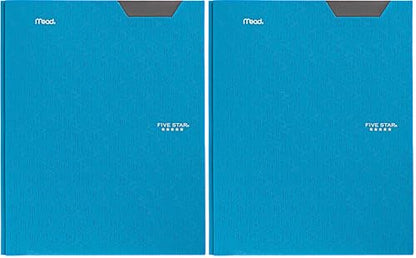 Five Star Folder, 2 Pocket, 8-1/2" x 11" | Plastic | Tidewater Blue | Prong Fasteners | Pack of 2 - color: Tidewater Blue, size: 1 Count (Pack of 2)