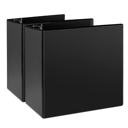 CIXILDTS 5" 3 Ring Binder, Standard 5-Inch Slant-D Ring Binder Fit Letter Size Paper, Presentation View Binders, 2 Packs, Black - color: Black, size: 5", style: 2-Pack
