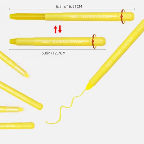 Yellow Gel Bible Highlighters, 8 Pack No Bleed Gel Highlighter Markers, Yellow Highlighters for Bible Study, Journaling, Notes, School and Office Use