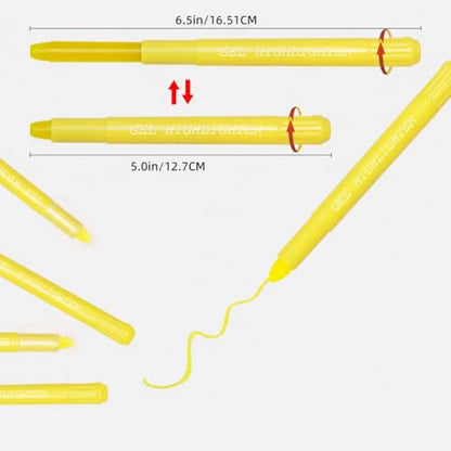 Yellow Gel Bible Highlighters, 8 Pack No Bleed Gel Highlighter Markers, Yellow Highlighters for Bible Study, Journaling, Notes, School and Office Use