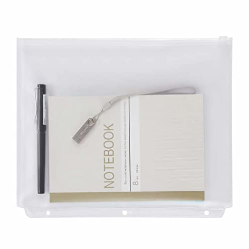 YoeeJob 3 Holes Clear PVC Zipper Binder Pocket Insert Pages Letter Size, 8 1/2" x 11 Loose Leaf Binder Filing Storage Bags 15 Per Pack - color: Black, size: 15 Packs
