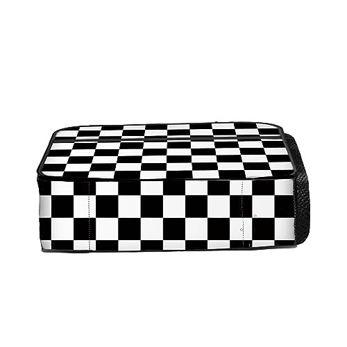 Checkered Lunch Bag Reusable Insulated Lunch Box Keep Food Cooler Thermal Lunch Tote for Women Men - color: Checkerboard grid