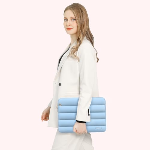 MOSISO Laptop Case 14 inch, 14 inch Puffy Laptop Sleeve, Air Blue | Compatible with HP Lenovo Dell ASUS Acer, HP Stream, Dell Latitude, Lenovo IdeaPad, Polyester Horizontal Bag with Small Case - color: Air Blue, size: 14 inch